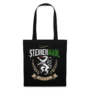 Steirermadl Steiermark Steirerin Steirer Madl - Stoffbeutel - Schwarz - Vorne