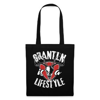 Grantln is a lifestyle Grantler Hirsch Bayern - Stoffbeutel - Schwarz - Vorne