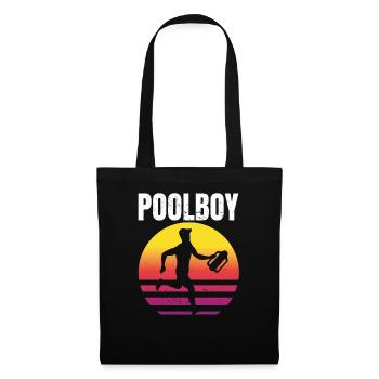 Poolboy Bademeister Rettungsschwimmer Schwimmbab - Stoffbeutel - Schwarz - Vorne