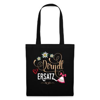 Trachtenshirt Damen Mädchen Dirndl Ersatz Tracht - Stoffbeutel - Schwarz - Vorne