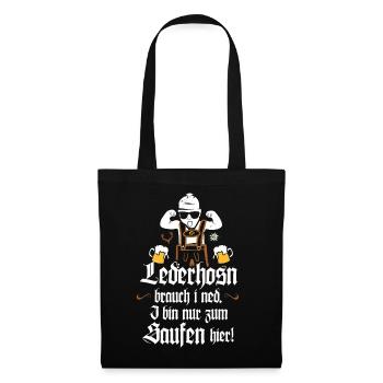 Trachten Shirt Bier Saufen Party Feier - Stoffbeutel - Schwarz - Vorne