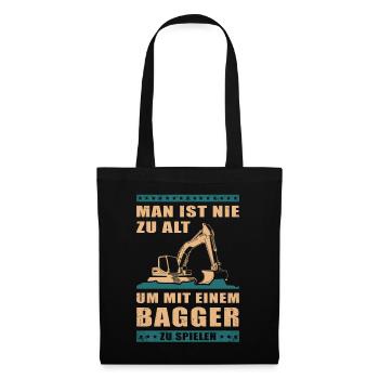Baggerfahrer Baggerführer Baggern Bagger Geschenk - Stoffbeutel - Schwarz - Vorne
