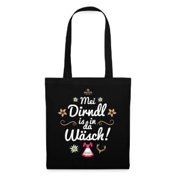 Damen Trachtenshirt Kinder Mei Dirndl Shirt Tracht - Stoffbeutel - Schwarz - Vorne