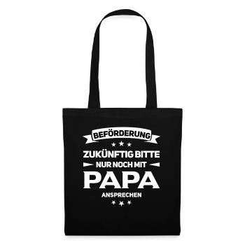 Schwangerschaft verkünden Papa Baby Werdender Papa - Stoffbeutel - Schwarz - Vorne