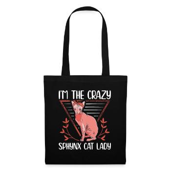 Sphynx Katze Sphinx Katzenbesitzerin Geschenk - Stoffbeutel - Schwarz - Vorne