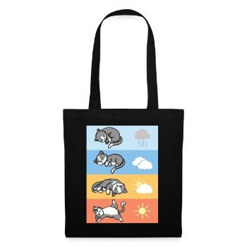 funny sleeping weather cats cuddly outfit - Tote Bag - black - Front