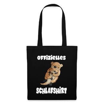 Offizielles Schlafshirt Schlafanzug Pyjama Otter - Stoffbeutel - Schwarz - Vorne