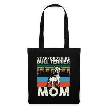 Staffordshire Bull Terrier Maman Maîtresse Cadeau - Sac en tissu - noir - Devant