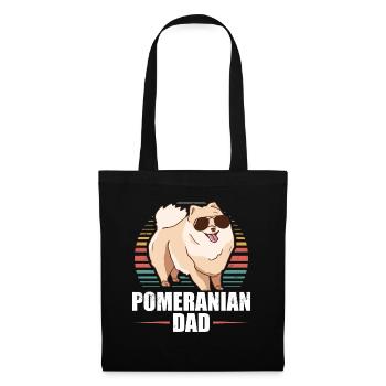 Zwergspitz Pomeranian Dad Hund Herrchen Geschenk - Stoffbeutel - Schwarz - Vorne