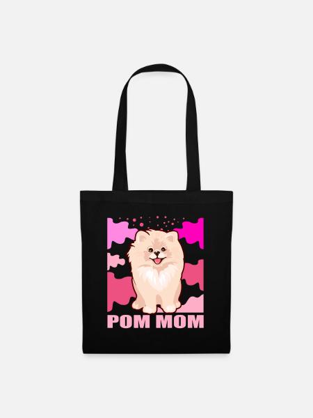 Zwergspitz Pomeranian Frauchen Hundemama Geschenk - Stoffbeutel - Schwarz