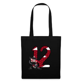 12. Geburtstag Junge Ninja 12 Jahre Ninja Kostüm - Stoffbeutel - Schwarz - Vorne