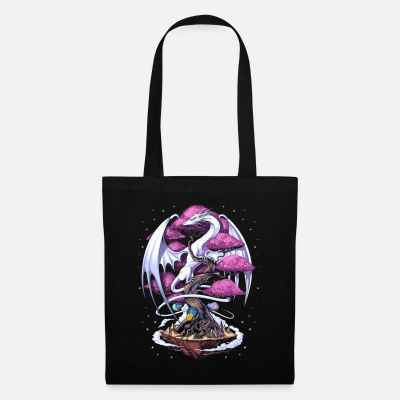 Fleur de cerisier dragon japonais - Sac en tissu - noir
