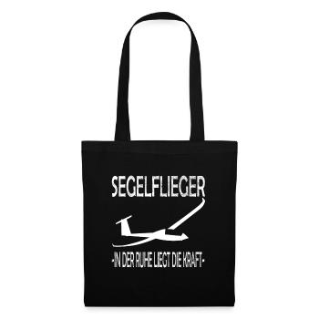 Segelflieger und Segelfliegen - Stoffbeutel - Schwarz - Vorne