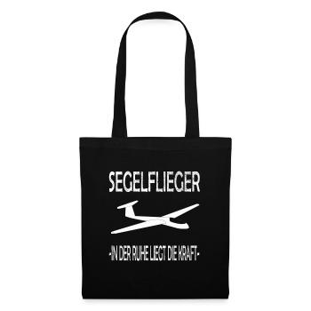 Segelflieger und Segelfliegen - Stoffbeutel - Schwarz - Vorne