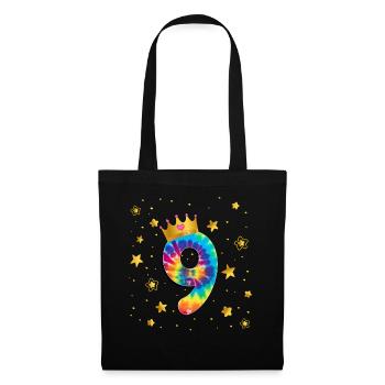 Teinture d’anniversaire colorée 9 ans filles 9. - Sac en tissu - noir - Devant