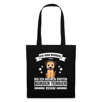 Border Terrier - Stoffbeutel - Schwarz - Vorne