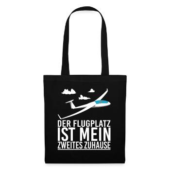 Segelflieger Segelfliegen Flugplatz - Stoffbeutel - Schwarz - Vorne