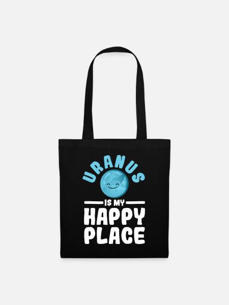 Uranus Is My Happy Place - Uranus Planet Weltraum - Stoffbeutel - Schwarz
