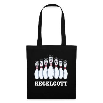 Bowling Bowlingkegel Kegelgott Spruch Kegelclub - Stoffbeutel - Schwarz - Vorne