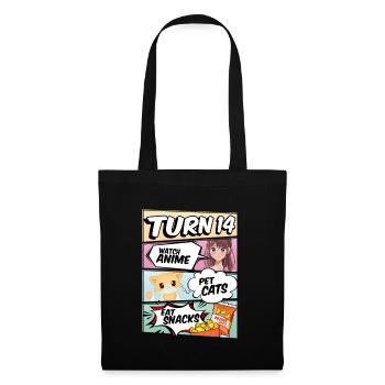 14th Birthday Anime Girl - Tote Bag - black - Front