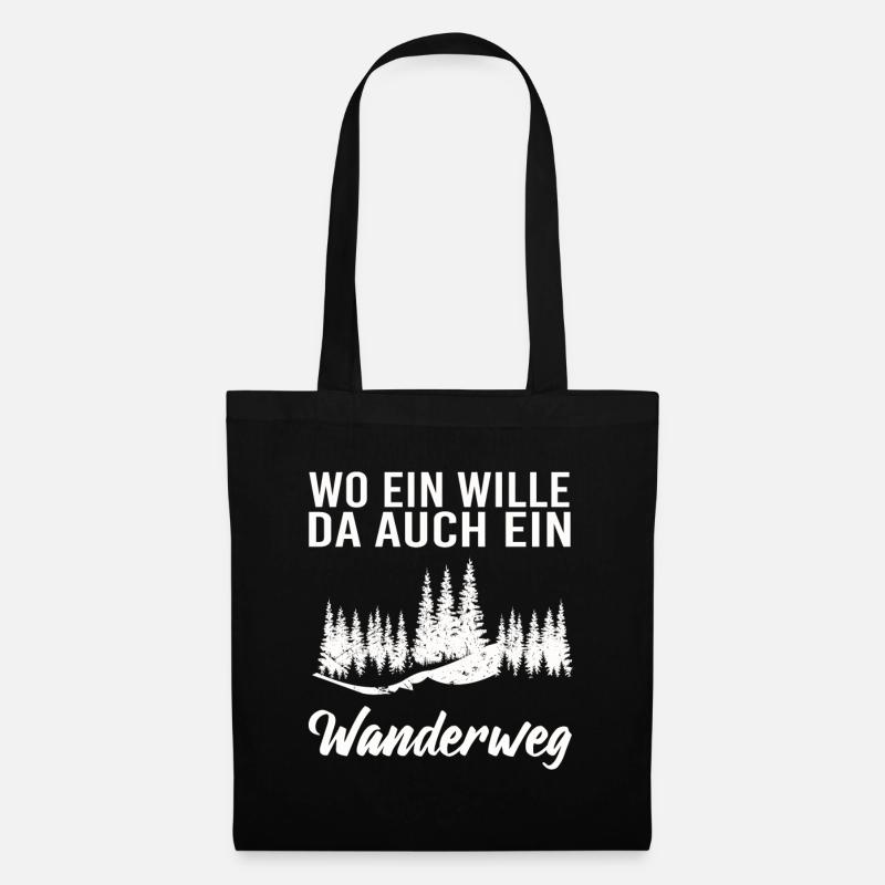 Wo ein Wille da auch ein Wanderweg - Stoffbeutel - Schwarz