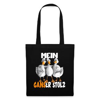 Mein Gans er Stolz Gänse Gänsezucht Landwirtschaft - Stoffbeutel - Schwarz - Vorne