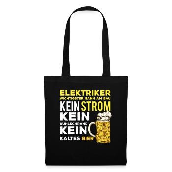 Elektroniker Elektronik Elektriker Elektronikerin - Stoffbeutel - Schwarz - Vorne