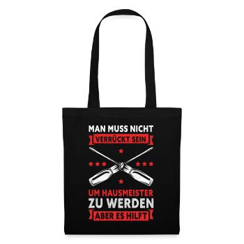 Hausmeister Facility Manager Hauswart Geschenk - Stoffbeutel - Schwarz - Vorne