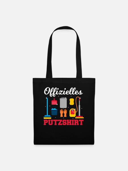Offizielles Putzshirt Sauber machen aufräumen - Stoffbeutel - Schwarz