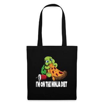 Pizza Turtle Fun Funny Diets Design - Sac en tissu - noir - Devant