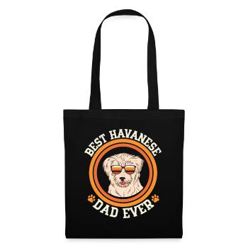 Havaneser Dad Hundebesitzer Herrchen Geschenk - Stoffbeutel - Schwarz - Vorne