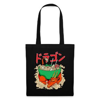 Japanischer Drache mit Ramen Anime Japan - Stoffbeutel - Schwarz - Vorne