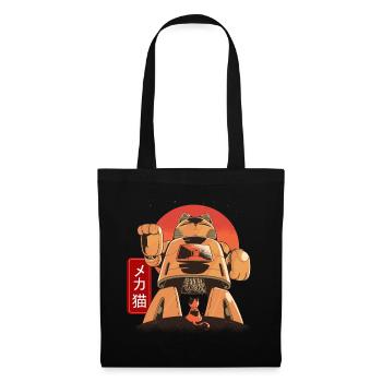 Katze Mech Roboter Anime Japanisch Mechanische - Stoffbeutel - Schwarz - Vorne