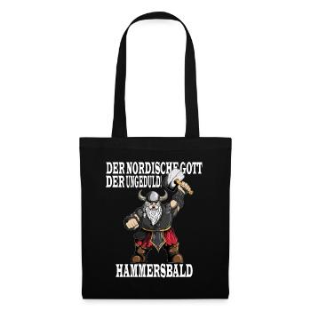 Wikinger Nordische Gott der Ungeduld Hammersbald - Stoffbeutel - Schwarz - Vorne