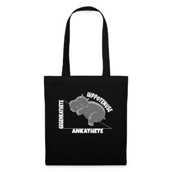 Hippo Mathe Hippotenuse Winkelfunktion Hypotenuse - Stoffbeutel - Schwarz - Vorne