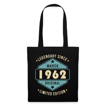 Mars 1962 Vintage Retro Anniversaire - Sac en tissu - noir - Devant