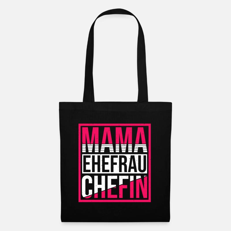 Mama Ehefrau Chefin Mama Geschenkidee - Stoffbeutel - Schwarz