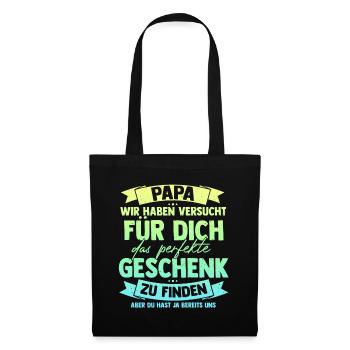 Papa Geschenkidee lustig - Stoffbeutel - Schwarz - Vorne