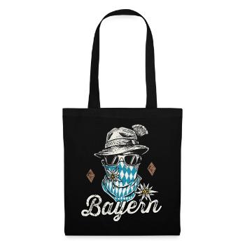Freistaat Bayern T-Shirt Herren Bayrische Tracht - Stoffbeutel - Schwarz - Vorne