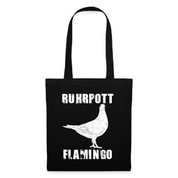Ruhrpott Flamingo Ruhrgebiet Taube - Stoffbeutel - Schwarz - Vorne