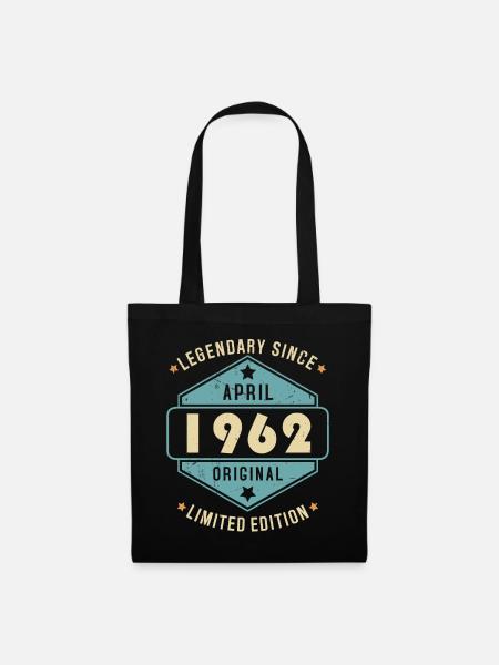 Avril 1962 Vintage Retro Anniversaire - Sac en tissu - noir