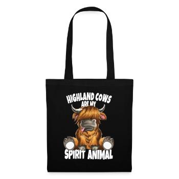 Highland Cows are my Spirit Animal Scottish Cow - Tote Bag - black - Front