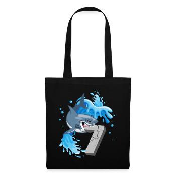 7th Birthday Sharks Thematic Party Seven Years - Tote Bag - black - Front