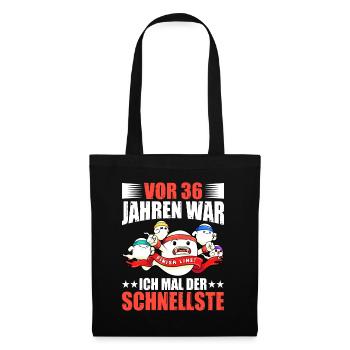 36 Jahren War Ich Der Schnellste Geburtstag - Stoffbeutel - Schwarz - Vorne