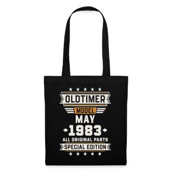 Voiture ancienne mai 1983 cadeau d’anniversaire - Sac en tissu - noir - Devant