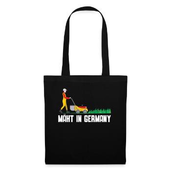 Mäht In Germany Rasenmäher Mäht - Stoffbeutel - Schwarz - Vorne