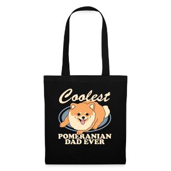 Pomeranian Dad Zwergspitz Hundehalter Geschenk - Stoffbeutel - Schwarz - Vorne
