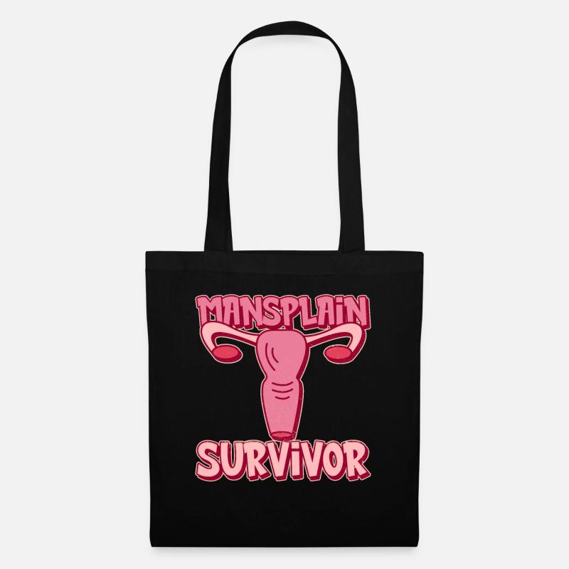 Mansplain Survivor - Feminismus Feministische - Stoffbeutel - Schwarz