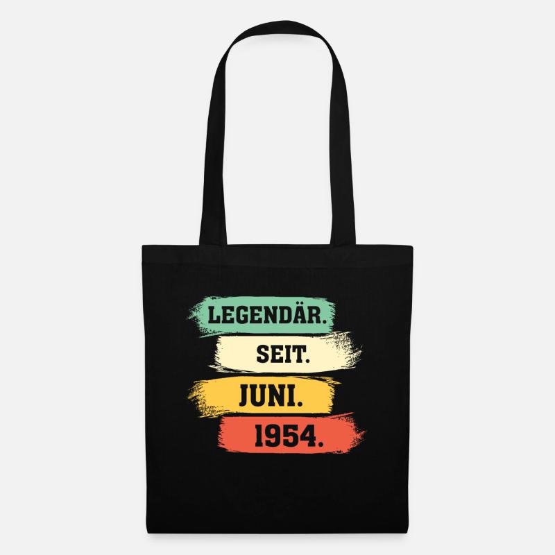 Legendär seit Juni 1954 Geburtstag Geschenk - Stoffbeutel - Schwarz
