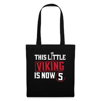 The Little Viking Is Now 5 5th Birthday - Tote Bag - black - Front